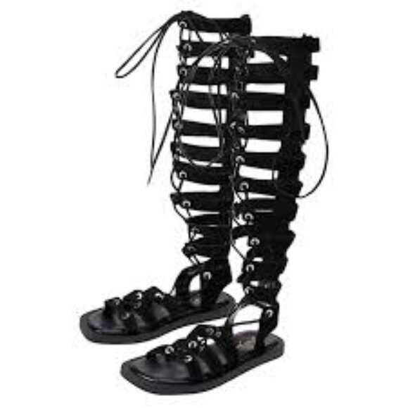 FREE PEOPLE Suede Sun Chaser Tall Gladiator Sandals - Picture 7 of 11